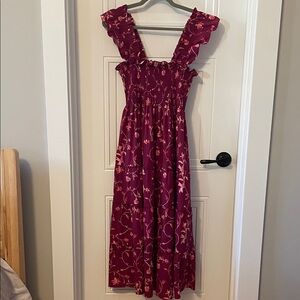 Hill House Home - The Nap Dress -Ruffle Maxi Dress in Burgundy